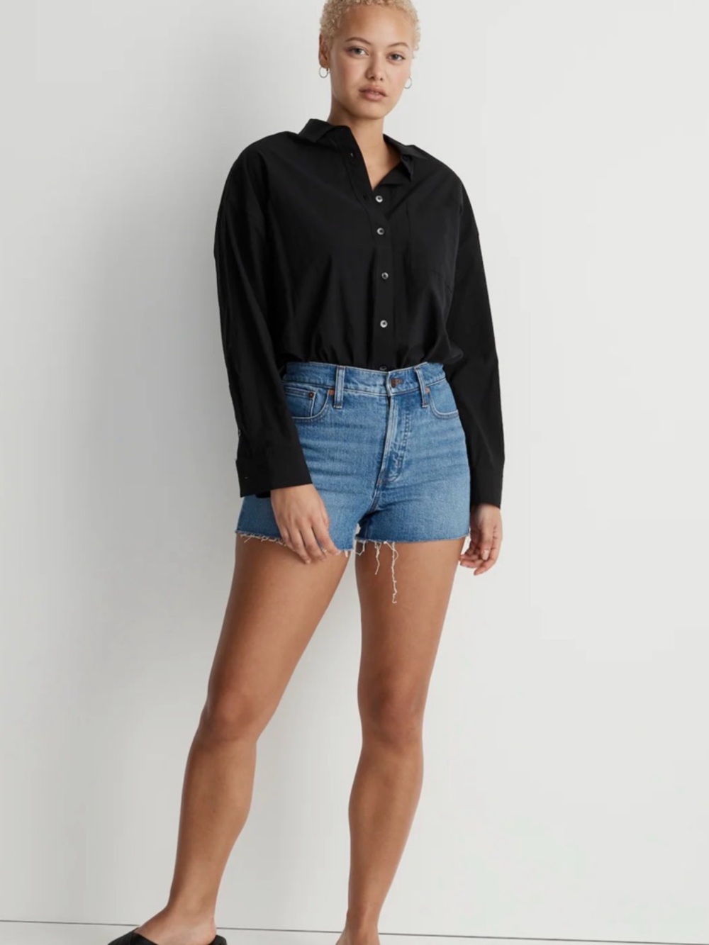 Madewell The Curvy Perfect Blue Denim Jean Short
